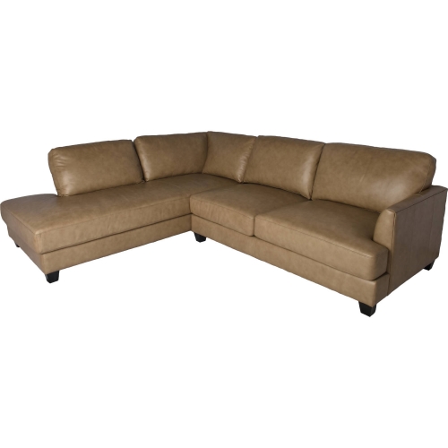 Rowan Sectional Sofa with Left Side Facing Chaise in Ecru Italian Top Grain Leather